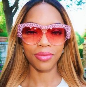 UV400 Pink Bling Sunglasses w/ free case